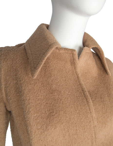 Galanos Vintage Early 1970s Light Brown Camel Wool Coat