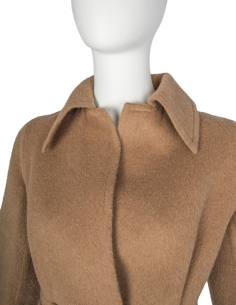 Galanos Vintage Early 1970s Light Brown Camel Wool Coat