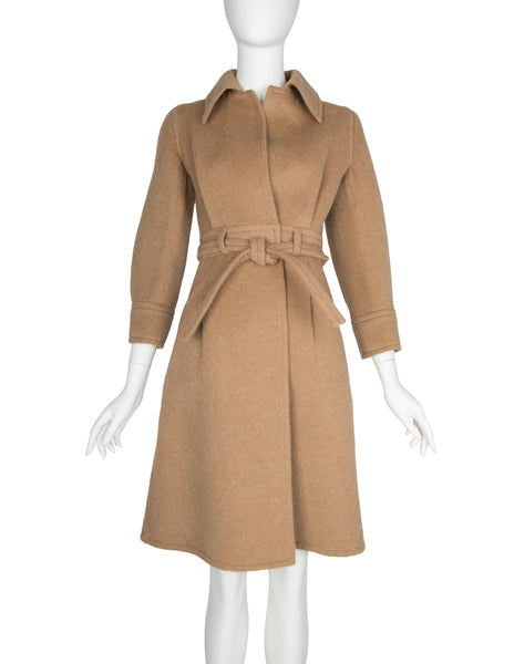 Galanos Vintage Early 1970s Light Brown Camel Wool Coat