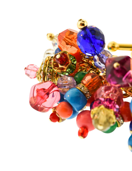 Gianfranco Ferre Vintage Massive Multicolor Bead and Crystal Bracelet
