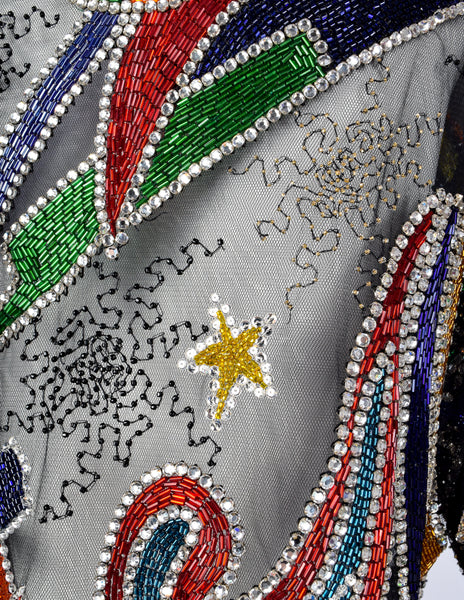 Gianni Versace Vintage AW 1989 COUTURE Sparkly Beaded Embellished Circus Top