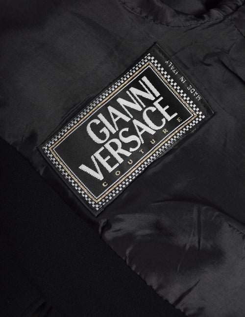 Gianni Versace Vintage AW 1992 Black Wool Western-Inspired Gold