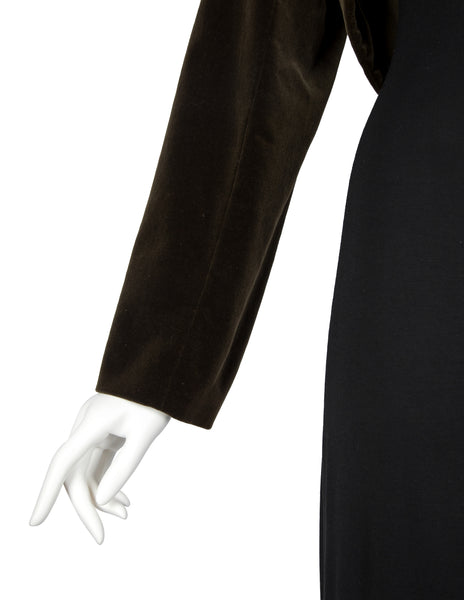 Romeo Gigli Vintage AW 1989 Greenish Brown Velvet Cocoon Shrug Jacket
