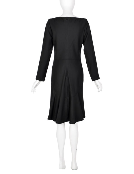 Givenchy by John Galliano Vintage AW 1996 Black Wool Crepe Dress