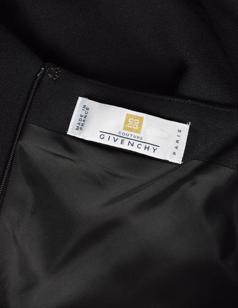 Givenchy by John Galliano Vintage AW 1996 Black Wool Crepe Dress