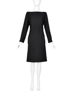Givenchy by John Galliano Vintage AW 1996 Black Wool Crepe Dress