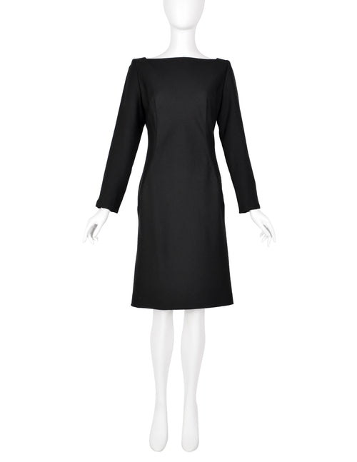 Givenchy by John Galliano Vintage AW 1996 Black Wool Crepe Dress Amarcord Vintage Fashion Givenchy by John Galliano Vintage AW 1996 Black Wool Crepe Dress Amarcord Vintage Fashion