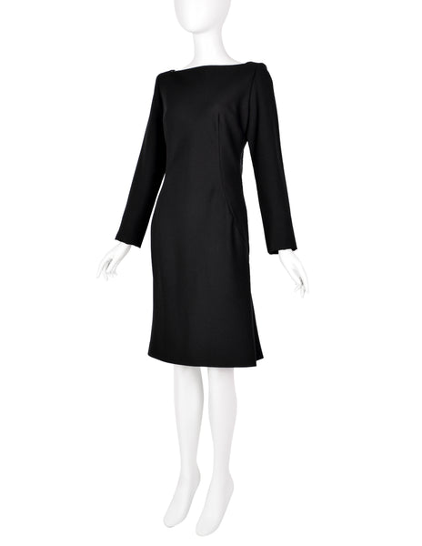 Givenchy by John Galliano Vintage AW 1996 Black Wool Crepe Dress