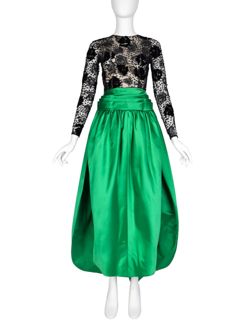 Givenchy Haute Couture Vintage AW 1978 Documented Black Lace and Green –  Amarcord Vintage Fashion