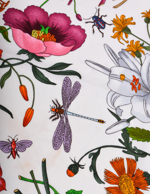 Gucci Iconic Flora by Vittorio Accornero Pink Border Silk Scarf
