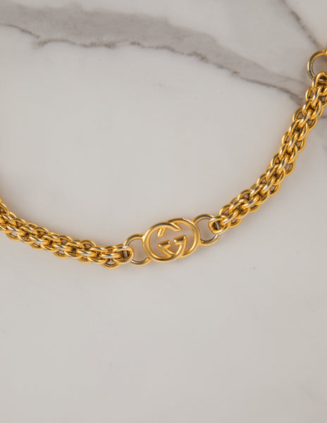Gucci Vintage Golden GG Logo Chain Belt