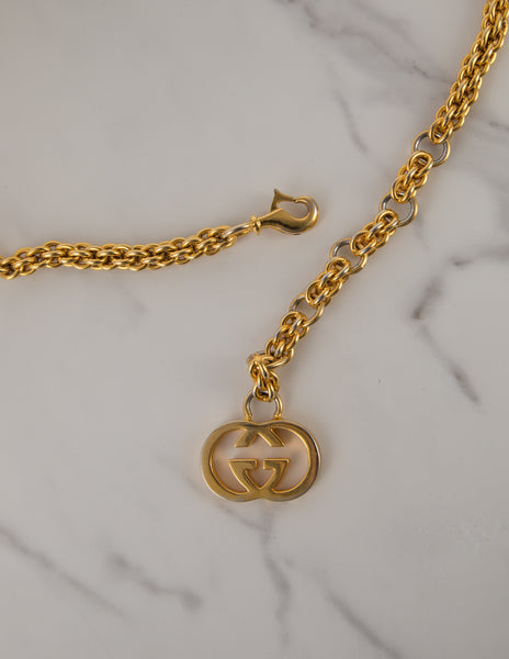 Gucci Vintage Golden GG Logo Chain Belt