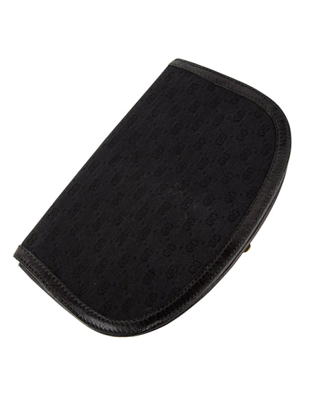 Gucci Vintage Black Tonal Monogram Mini Wallet Clutch