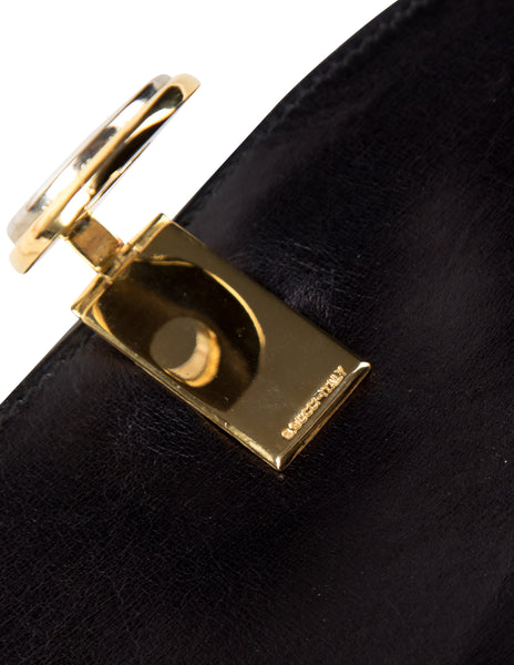 Gucci Vintage Black Tonal Monogram Mini Wallet Clutch