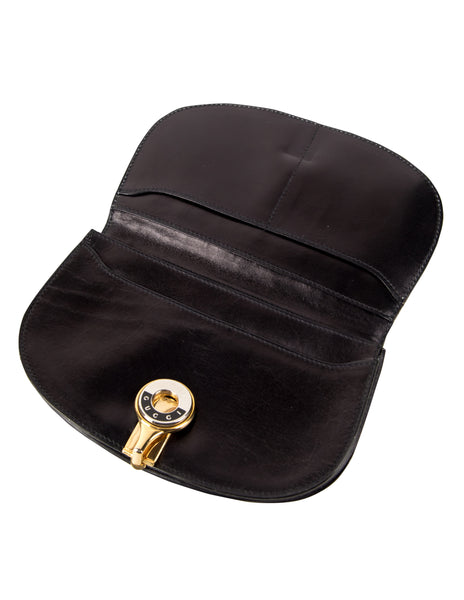 Gucci Vintage Black Tonal Monogram Mini Wallet Clutch