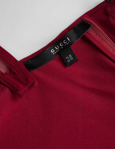 Gucci Vintage SS 2005 by Alessandra Facchinetti Raspberry Silk and Velvet Bustier Top