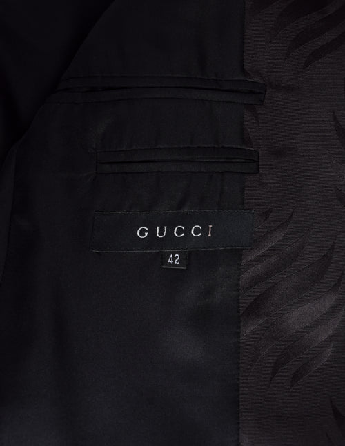 GUCCI Tailored Jacket Tom Ford Period 2B Side Vents 44 Silk