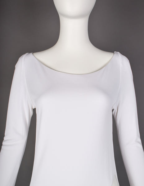 Gucci by Tom Ford Vintage AW 1996 Legendary White Jersey & Mariner Link Cutout Gown
