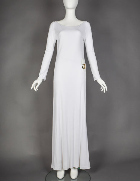 Gucci by Tom Ford Vintage AW 1996 Legendary White Jersey & Mariner Link Cutout Gown