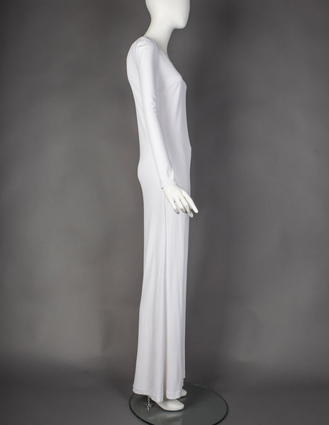 Gucci by Tom Ford Vintage AW 1996 Legendary White Jersey & Mariner Link Cutout Gown