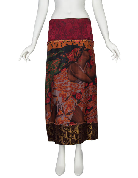 Jean Paul Gaultier Vintage AW 2002 Pieced Jacquared and Pictorial Skirt