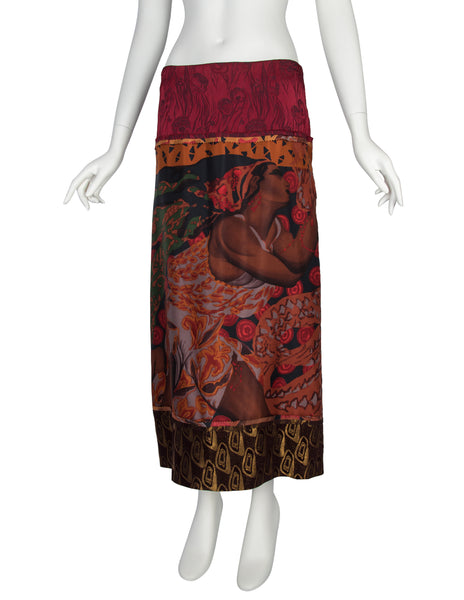 Jean Paul Gaultier Vintage AW 2002 Pieced Jacquared and Pictorial Skirt