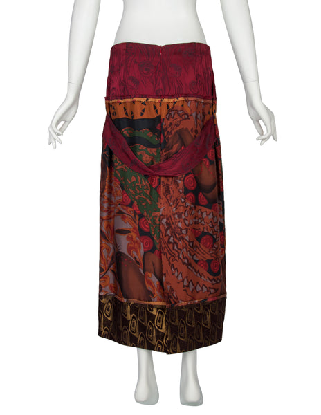 Jean Paul Gaultier Vintage AW 2002 Pieced Jacquared and Pictorial Skirt