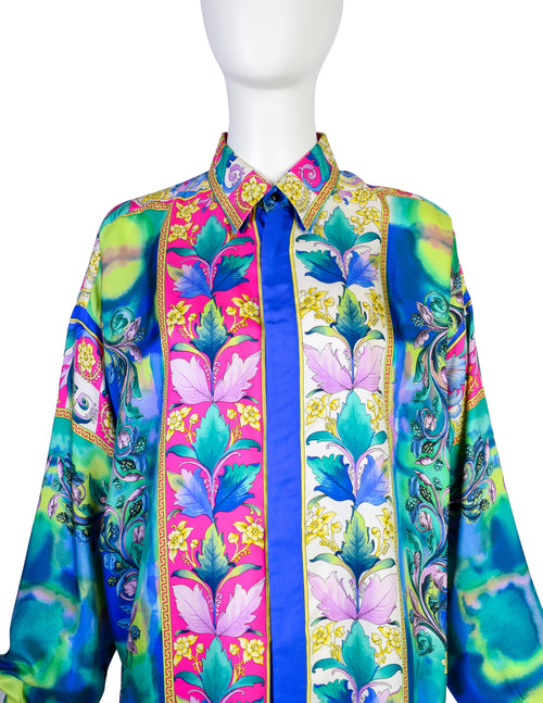 Gianni Versace 1980s Printed Silk Playing Card Shirt