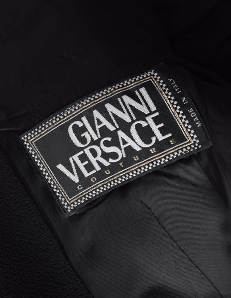 Gianni Versace Couture Vintage AW1992 'Miss S&M' Collection Western Inspired Black Wool Jacket