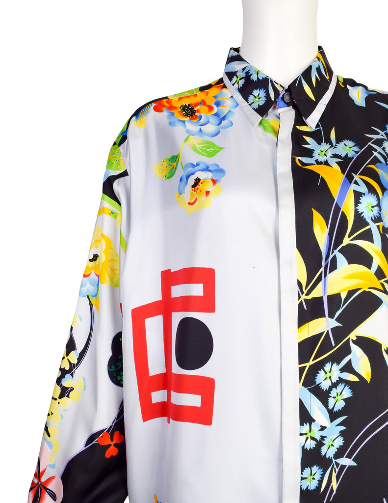 Gianni Versace Vintage 1990s Men's Japanese Inspired Tropical