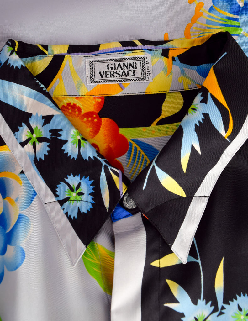 Gianni Versace Vintage 1990s Men's Japanese Inspired Tropical