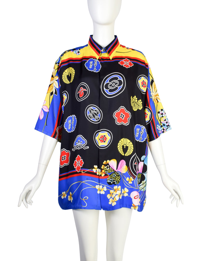 Gianni Versace Vintage SS 1998 Men's Japanese Inspired Tropical