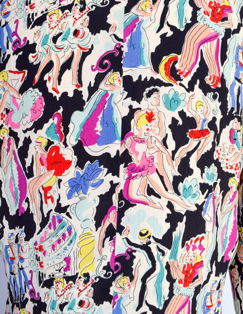 Giorgio Armani Vintage SS 1987 Colorful Can Can Dancer Novelty