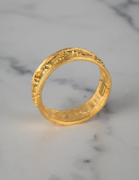 Givenchy Vintage Golden Grape and Leaves Bangle Bracelet