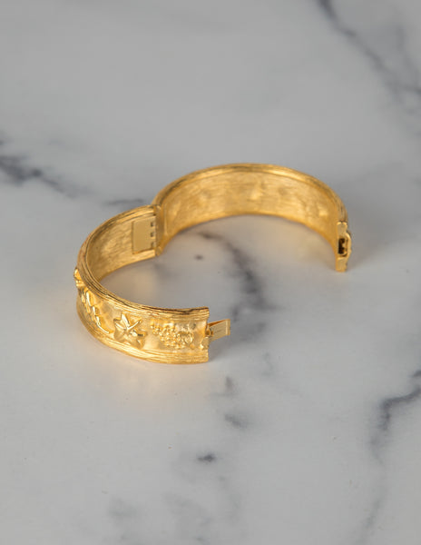 Givenchy Vintage Golden Grape and Leaves Bangle Bracelet