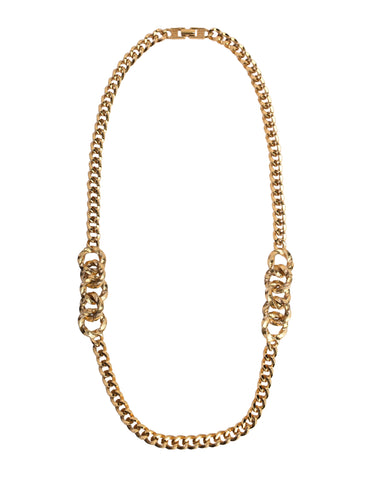 Givenchy Vintage 1980s Golden Mixed Chain Necklace