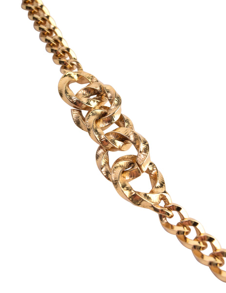 Givenchy Vintage 1980s Golden Mixed Chain Necklace