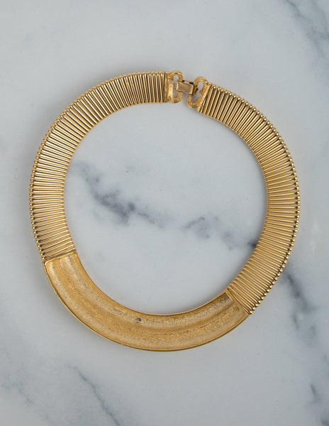 Givenchy Vintage Golden Chunky Omega Rhinestone Necklace