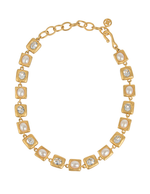 Givenchy Vintage Golden Satin Pearl Rhinestone Necklace – Amarcord