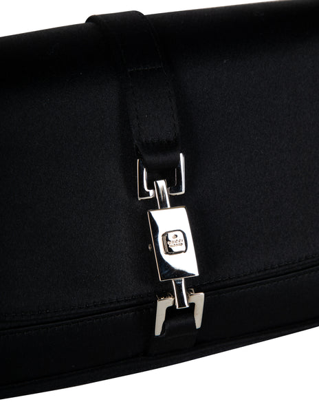 Gucci Vintage Tom Ford Era Black Satin Mini Jackie Evening Bag