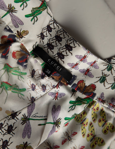 Gucci Vintage 2006 Insect Print Silk Halter Top
