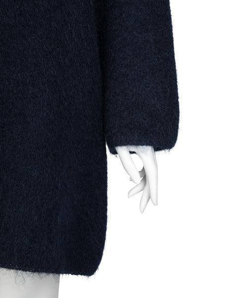 Helmut Lang Vintage AW 1990 Deepest Blue Angora Oversized Sweater Dress