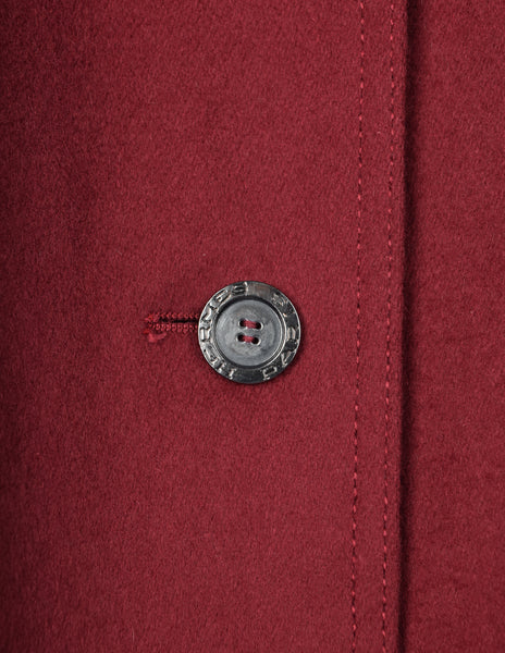 Hermes Vintage 1970s Burgundy Wool Inverness Cape