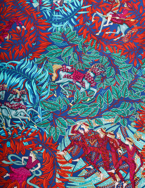 Hermes Vintage La Promenade De Platon by Annie Faivre Greek Garden Silk Scarf