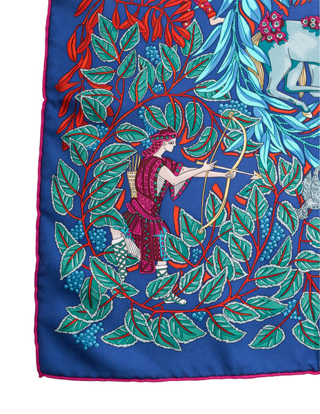 Hermes Vintage La Promenade De Platon by Annie Faivre Greek Garden Silk Scarf