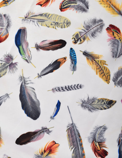 Hermès Vintage Plumes par Henri de Linarès Feather Print Orange