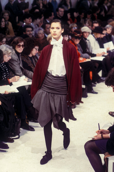 Romeo Gigli Vintage AW 1988 Oversized Longline Maroon Knit Cardigan Sweater
