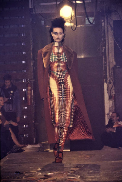 Jean Paul Gaultier Vintage AW 1995 Cyber Collection Iconic Original Cyber Dot Trompe L'oeil Mesh Dress