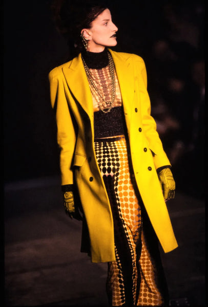 Jean Paul Gaultier Vintage AW 1995 Cyber Collection Iconic Original Cyber Dot Trompe L'oeil Mesh Dress