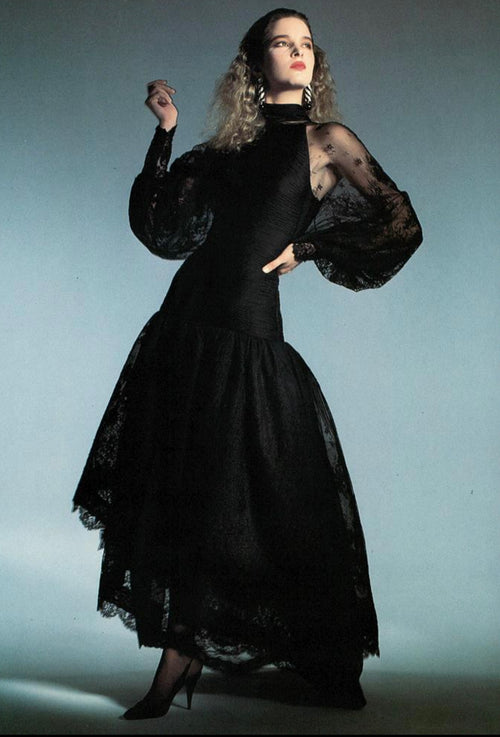 Valentino Vintage Alta Moda Couture AW 1987 Phenomenal Black Silk and –  Amarcord Vintage Fashion